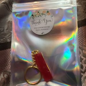 I Pink shimmer keychain